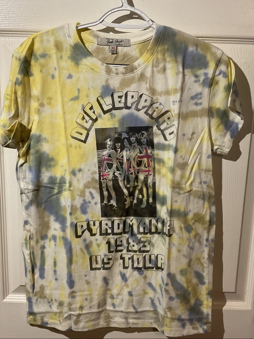 Def Leppard Pyromania 1983 US Tour Tie-Dye Tee - Yellow & Blue
